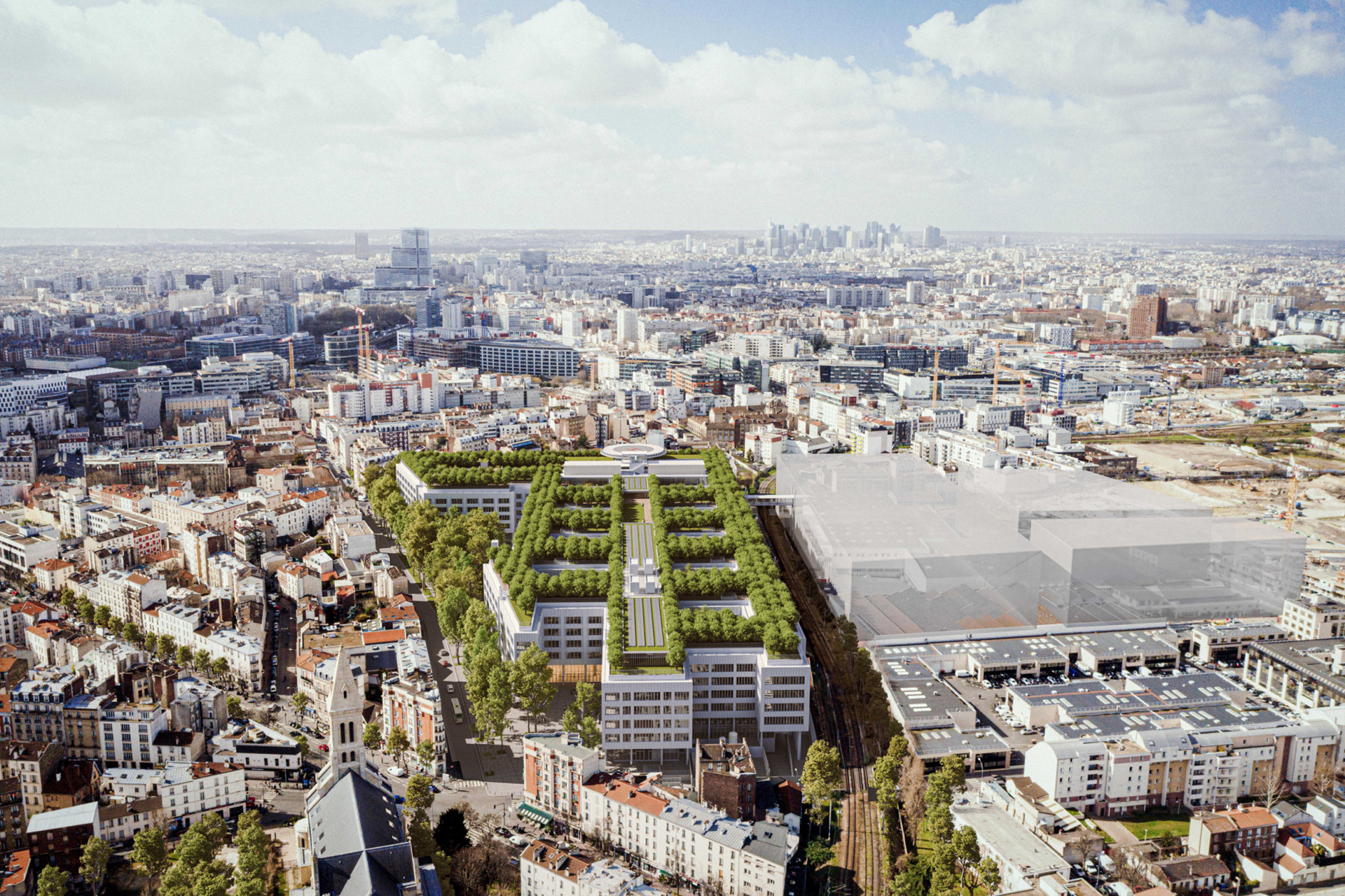 Hôpital Grand Paris Nord © Renzo Piano Building Workshop / Brunet Saunier Architecture